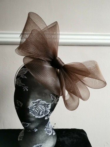 Brown headband crin fascinator - crin,