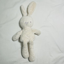 Mamas & Papas Plush Bunny Rabbit Ivory Patches Sewn Eyes Heart Nose FLAW
