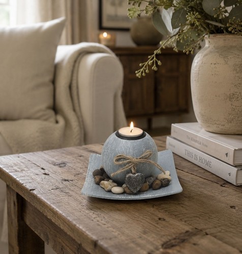 Tea light candle holder pale - light,