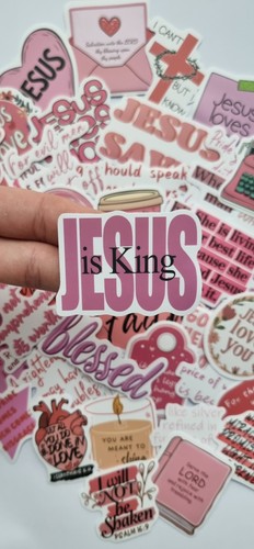 Christian pink stickers - x,