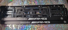 Car number plate holders black  set of 2  surrounds frames for Mercedes AMG