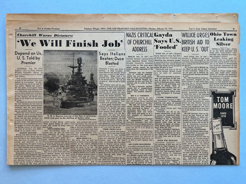Wwii ww2 newspaper 1941 - ww2,