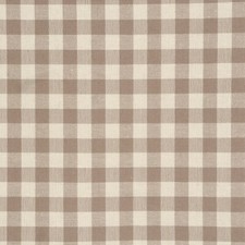 Gingham Check Beige Fabric