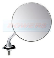 Right Hand Lucas Style Adjustable Chrome Round Exterior WING Mirror Classic Car
