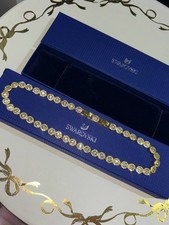 Swarovski GOLD Angelic Diamond Tennis Necklace With Extender And Box, Immaculate