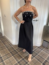 LIPSY SIZE 14 DRESS PREMIUM VIP BLACK DIAMANTE  BANDEAU PROM STYLE NEW WITH TAGS