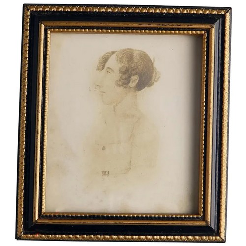 Antique portrait miniature - an,
