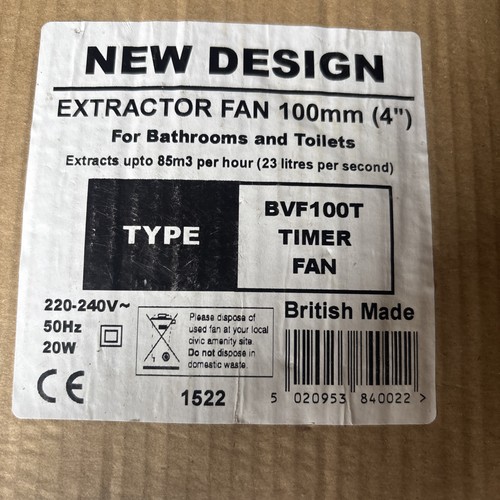Manrose bvf100t 100mm timer - bvf100t,