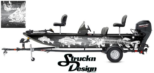 Boat wrap gray musky - boat, pike