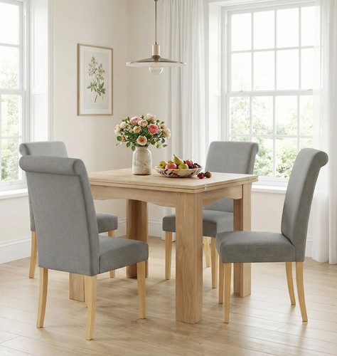 Dining table set oak flip - dining, set,