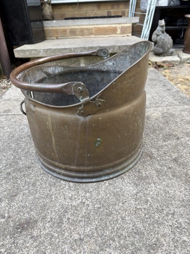 Antique brass coal - brass, scuttle