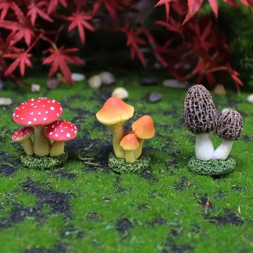 6pcs mini toadstool - mini, mushroom