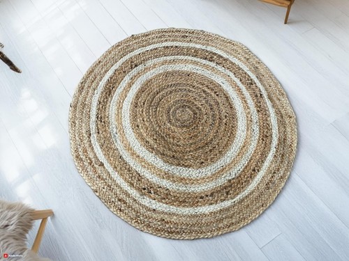 Round natural jute handmade - natural,