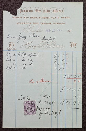 1899 penbedw fire clay works - penbedw,