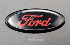 BLACK & RED STEERING WHEEL BADGE STICKER FOR FORD FOCUS FIESTA MONDEO KUGA