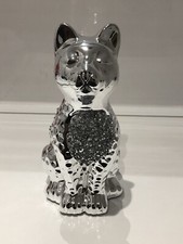 Leonardo Silver Sparkle Cat Tabby Pet Kitten Ornament Gift Figurine
