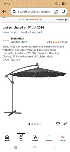 Songmics cantilever garden - 3m,