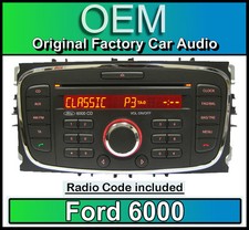 Ford 6000 CD player, Ford Focus car stereo headunit with Radio Code