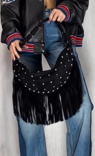 Zara viral black boho studded - zara,