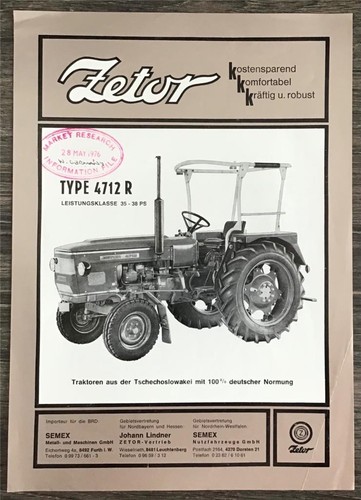 Zetor type 4712r tractor - zetor,