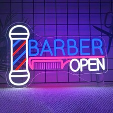 Barber Shop Open Neon Sign LED Commercial Shop Open Sign Hair Salon