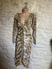 BNWT Coast Gold Sequinned Party Cocktail Evening Dress size 10