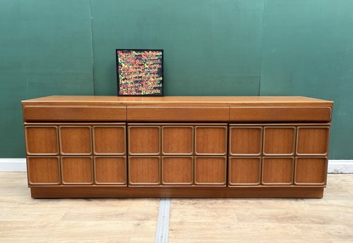Mid century teak low sideboard - low,