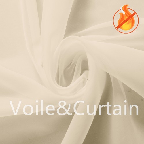 Ivory fire retardant voile - fire,