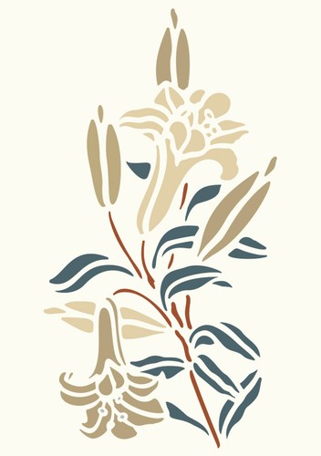 Flower stencils lilly garden - stencils,