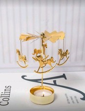 Carousel Candle/Tea light Holder Golden Colour. Moves Round With Heat. Xmas Gift