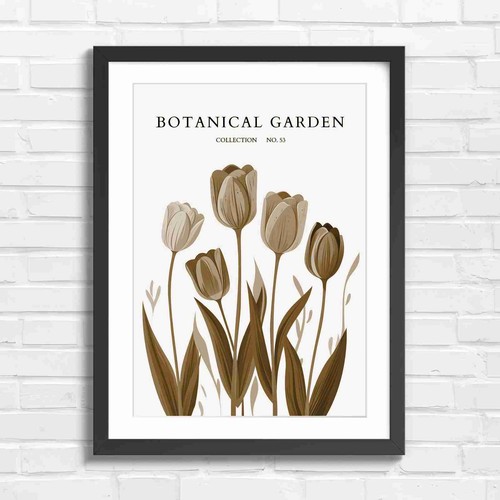 Multicolor tulip botanical art - tulip,