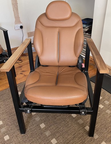 Lounge chair leather walnut - chair,