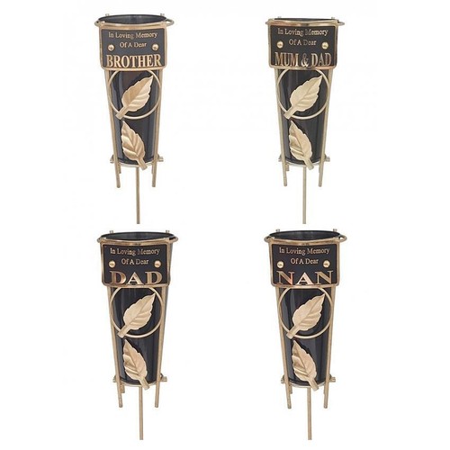 Metal grave vases with spike - grave,