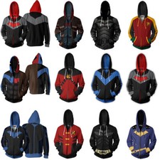 Titans Batman Nightwing Robin 3D Hoodies Superhero Sweatshirts Jackets Costumes9