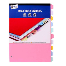 10 X A4 Index Dividers School