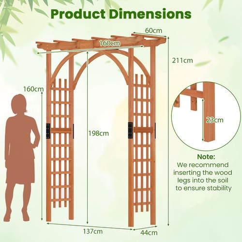 Wooden garden arch arbor - arch,