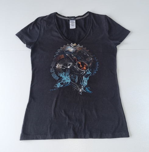 Harley davidson black - black, v-neck