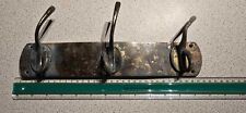 Vintage Solid Brass 3 Hooks  Bath Towel  Large Hanger Coat Hat Entry