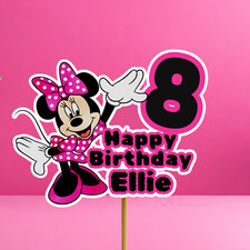 Minnie Mouse personalised birthday cake topper any name any age