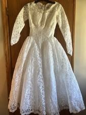 Vtg 1960s Tea Length White