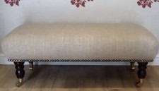 A new footstool in Laura Ashley Dalton Natural fabric