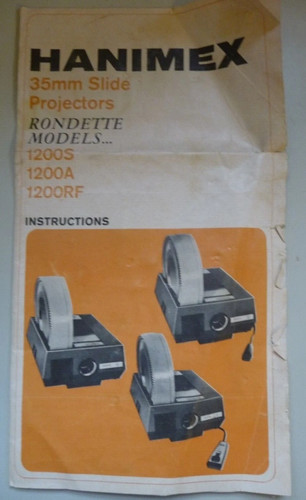 Instructions slide projector