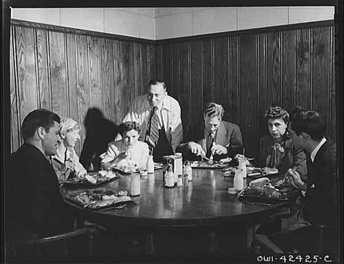 1950s family diner booth group - 1950s,