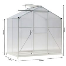 4x6/6x6/8x6/10x6FT Walk-In Greenhouse Aluminium Frame / Polycarb Panel Silver