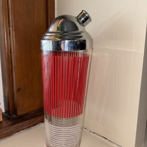 Vintage glass red white - vintage,