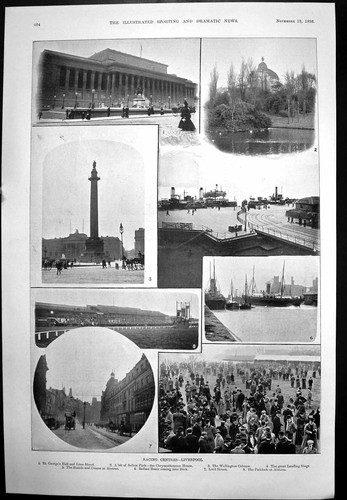 Antique old print - antique, liverpool