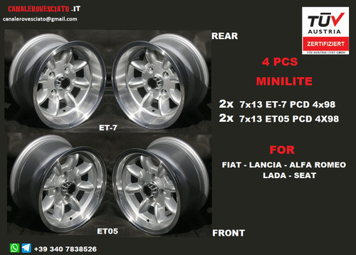 4x98 minilite alloy wheels - 13,