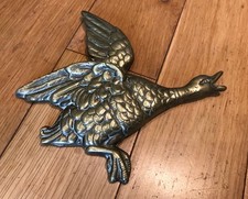 Vintage large brass flying duck wall mounted plaque  Ref1 (DM)