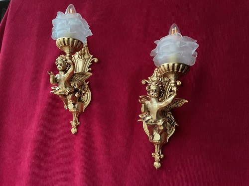 Pair vintage french putti - pair,