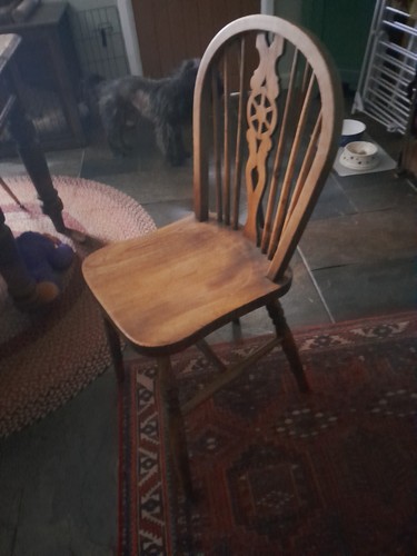 Antique wheel back chairs - 2,